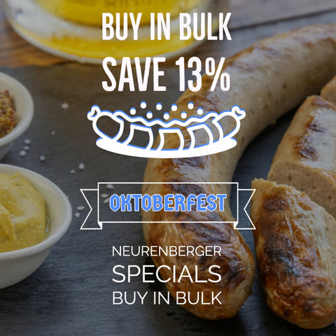  promotional image of sausages with Oktoberfest text and offer details