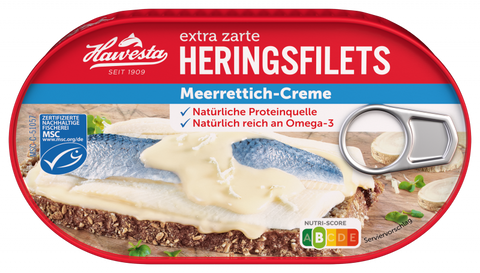 Hawesta Extra Zarte Heringsfilets in Meerrettich-Creme