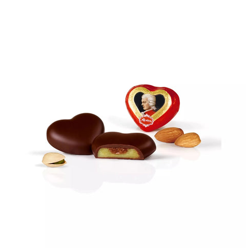 Reber Mozart Heart Chocolates with Pistachio Marzipan & Dark Chocolate (80g)